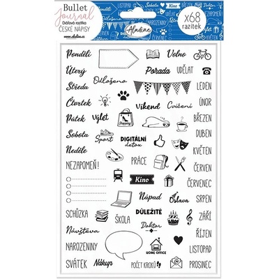 Aladine Diářová razítka dny v týdnu a měsíce gumová razítka na pěnovce sada – Zboží Dáma