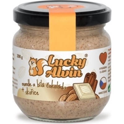 Lucky Alvin Mandle a biela čokoláda + škorica 200 g