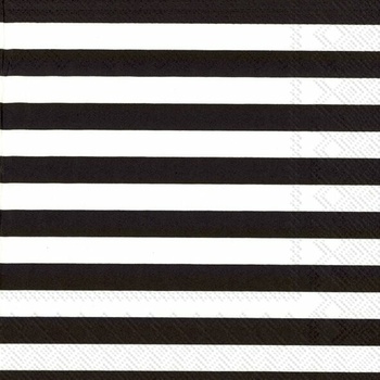 IHR Servítky veľké Čierne pruhy 33x33cm