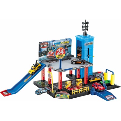 Wiky Vehicles Garáž s výtahem a čerpací stanicí 57x35x33 cm - český obal