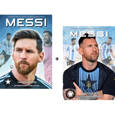 CurePink | Set dvou nástěnných kalendářů na rok a 2026 Lionel Messi A3 420 x 297 mm [DRM2627] 2027