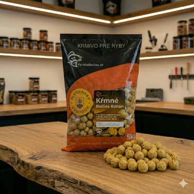 VyrobaBoilies.sk Kŕmne Boilies 5 kg 20 mm Banán