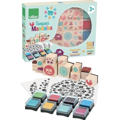 Vilac sada razítek s inkousty motiv Mandala 64 ks