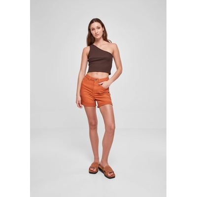Urban Classics Дамски къс топ в кафяв цвят Urban Classics Ladies Cropped TopUB-TB2609-00075 - Кафяв, размер XL