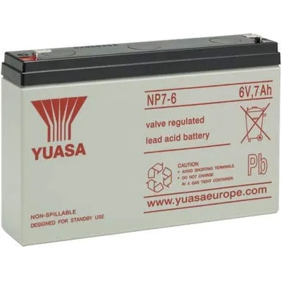 YUASA Оловен акумулатор NP7-6 6V 7.0Ah F1 (4400000027)