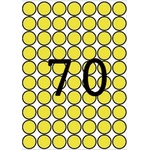 APLI Етикети, кръгли, 19 мм, цветни, a5, apli, жълти, 560 етикета в опаковка 12103 (12103)