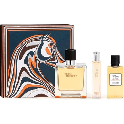 Hermès Terre D'Hermes Pure Parfum Подаръчен комплект, parfum 75 ml + parfum 15 ml + Shower Gel 40ml, мъже