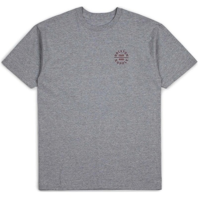 Brixton tričko Oath V S/S Stt Heather Grey/Navy
