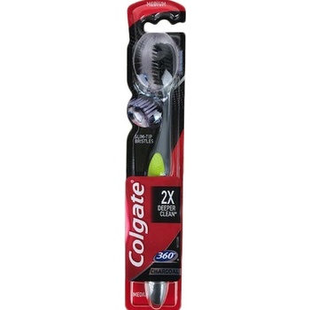 Colgate Zubná kefka 2X Deeper 360° Charcoal Medium