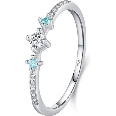 Meucci Stříbrný prsten s modrými zirkony SYR054