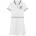 Guess Бяла рокля с къс ръкав и яка за момиче с тъмно сини детайли Guess