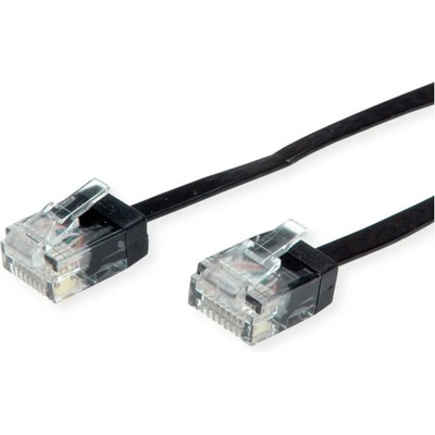 Roline 21.15. 2191 : : UTP Patch кабел, Cat. 6 (Class EA), Traveller, плосък, черен, 1.0 м