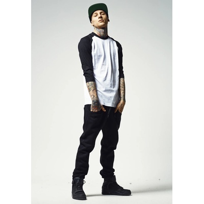 Urban Classics Мъжка блуза с 3/4 ръкави Urban Classics wht/blkUB-TB366-00224 - Бял, размер 4XL