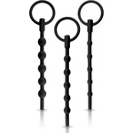 NMC Knot-Knot 3in1 Silicone Urethral Beaded Sounding Set Black