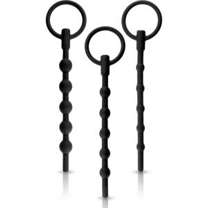 NMC Knot-Knot 3in1 Silicone Urethral Beaded Sounding Set Black