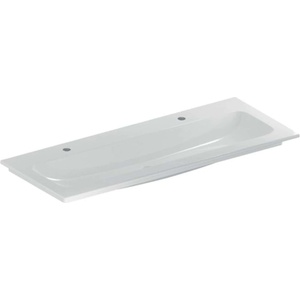 Geberit iCon - Двойна мебелна мивка 120x48x13 см, без преливник, 2 отвора за смесител, бяла 501.846. 00.1 (501.846.00.1)