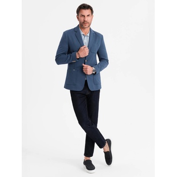 Ombre Clothing Мъжко синьо сако SLIM с фина текстура Ombre Clothing | Sin | МЪЖЕ | S