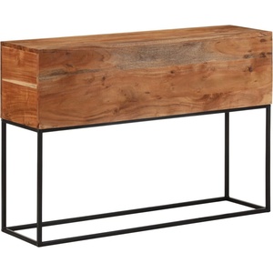 vidaXL Конзолна маса, 110x30x75 cм, масивно дърво акация и желязо (376067)