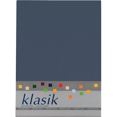 SCANquilt bavlna prostěradlo KLASIK šedomodré 260x270