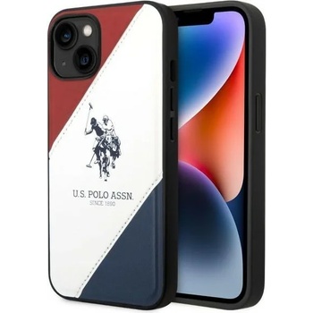 U. S. Polo Assn Кейс US Polo USHCP14SPSO3 за iPhone 14 6.1"", бял, Tricolor Embossed (USP000124-0)