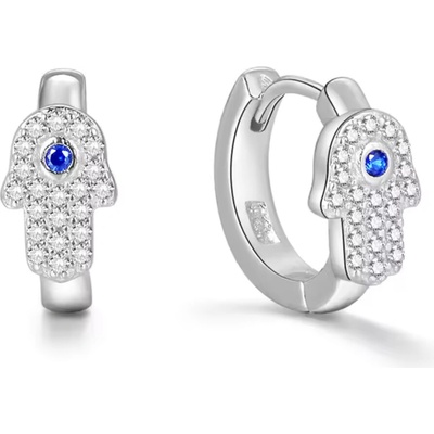 Olivie strieborné náušnice HAMSA 8490