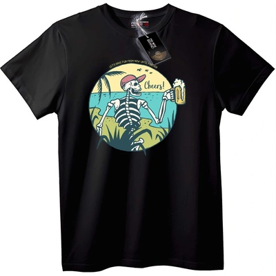 NOONEBRAND Тениска Скелет на плажа - 6XL, Black