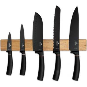 Berlinger Haus Комплект кухненски ножове с магнитна поставка от акация Black Rose 6 части 55931 (BH/2884)