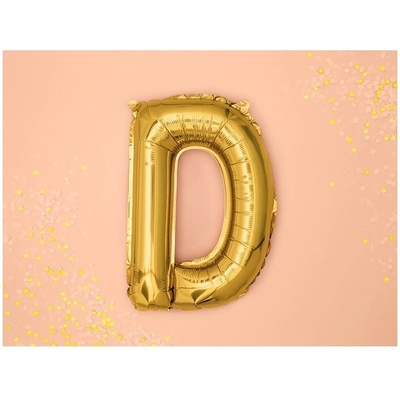 Party Deco FB2M D 019 Fóliový balón zlatý písmeno 35 cm D