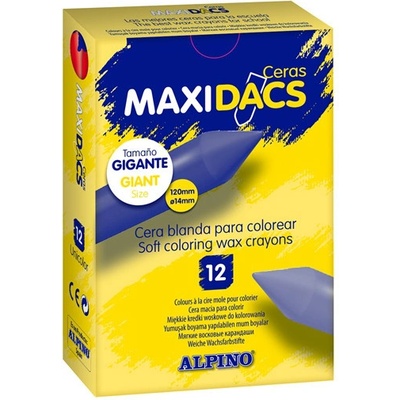Alpino Balenie MaxiDacs svetlo žltá 12 voskoviek