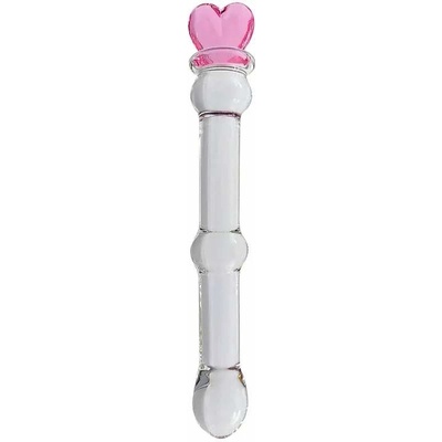 GLAS průhledné skleněné dildo srdíčka