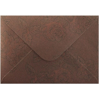 Obálka C6 112x158 mm metal.s ražbou, Hnědá