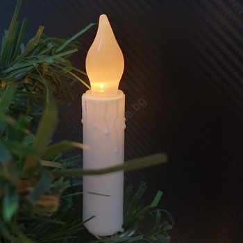 Baterie Centrum LED коледен декоративен гирлянд 10xLED/2xAA, 1, 65 m, топла бяла светлина, свещи (BC0792)