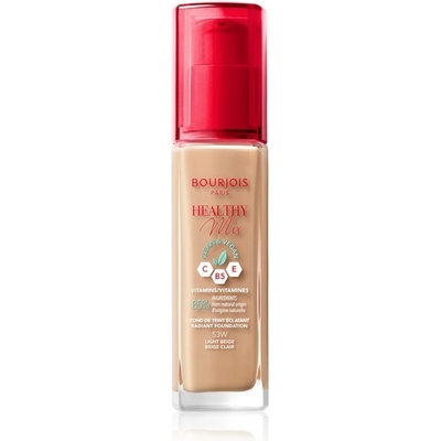 Bourjois Paris Healthy Mix Clean & Vegan Radiant Foundation hydratační a rozjasňující make-up 53W Light Beige 30 ml