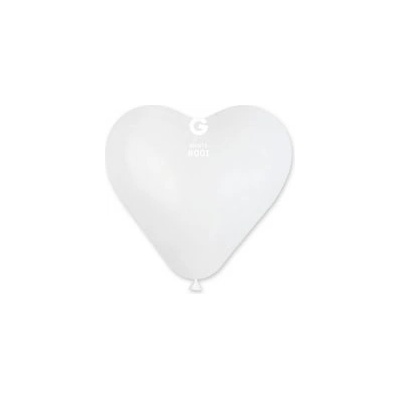 Gemar #001 Balónek srdce 44 cm bílý