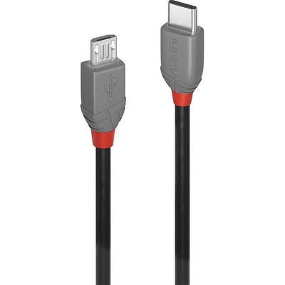 Lindy 36892USB, USB 2.0 USB C Micro-USB B, 2m, černý, šedý