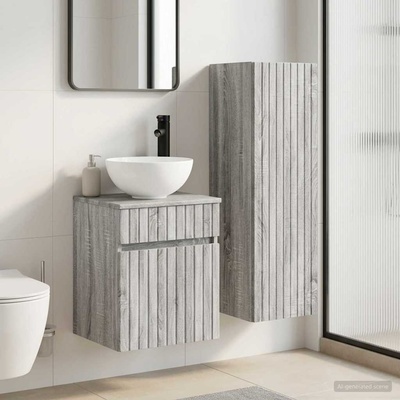 vidaXL Комплект мебели за баня 2 бр. Сив Сонома 33 x 34, 5 x 100 см (3406139)