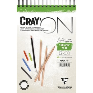 Clairefontaine Cray'On Wirebound Pad Скицник 30 A4 160 g (975031C)