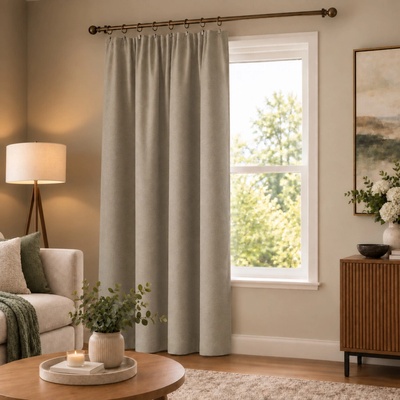 MyBestHome ZET 100% zatemňující závěs SUPER BLACKOUT béžový 205 s řasící páskou 140×250 cm