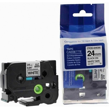 Pro Brother Съвместима лента с Brother TZ-S251/TZe-S251 24mm x 8m екстра лепило черен печат/бял фон (TZeS251)