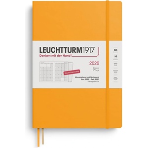 Leuchtturm1917 372605 Monthly Planner & Notebook Composition (B5) 2026, 16 Months (01 November 2025-28 February 2027), Softcover, Rising Sun, German (372605)