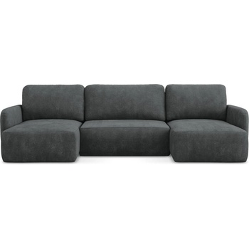 makamii Тъмносив шенилов разтегателен ъглов диван с място за съхранение (U форма) Lilo - Makamii (LILO_UF_61_P1_C2)