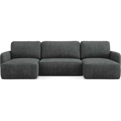 makamii Тъмносив шенилов разтегателен ъглов диван с място за съхранение (U форма) Lilo - Makamii (LILO_UF_61_P1_C2)