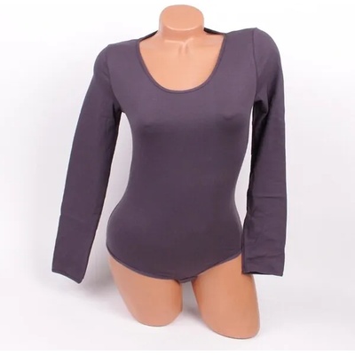 Боди в графитен цвят и дълъг ръкав