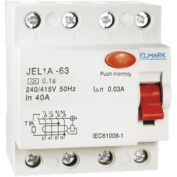 ELMARK ДЕФЕКТНОТОКОbА ЗАЩИТА jel1a 6ka 4p 10a/30ma (40610)