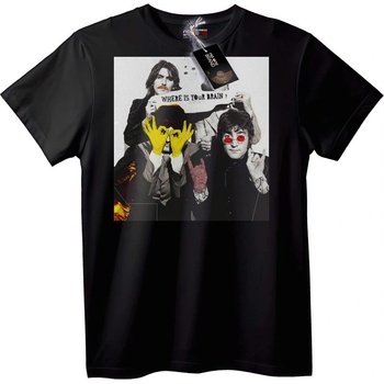 NOONEBRAND Тениска Къде е мозъкът ти? - S, Black