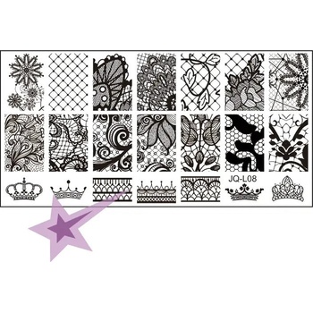 Starnails Razítkovací destička JQL-08 krajky