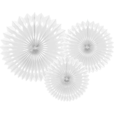 PartyDeco Декоративни розети - бели 3 бр