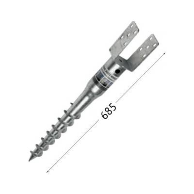 Domax PWU 80/685 zemný vrut s U pätkou 80 × 685 mm žiarový zinok