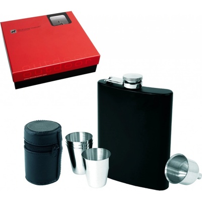 SCHWARZWOLF MADONIE lahvička nerez černá se 4 šálky stříbrná černá – Zboží Mobilmania