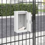 vidaXL Пощенска кутия със съхранение Бяло 30 x 20 x 55 см Стомана (874948)